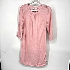 Boden 100% Linen Shift‎ Dress Sz 6 Preppy Summer Resort Island Vacation Coastal